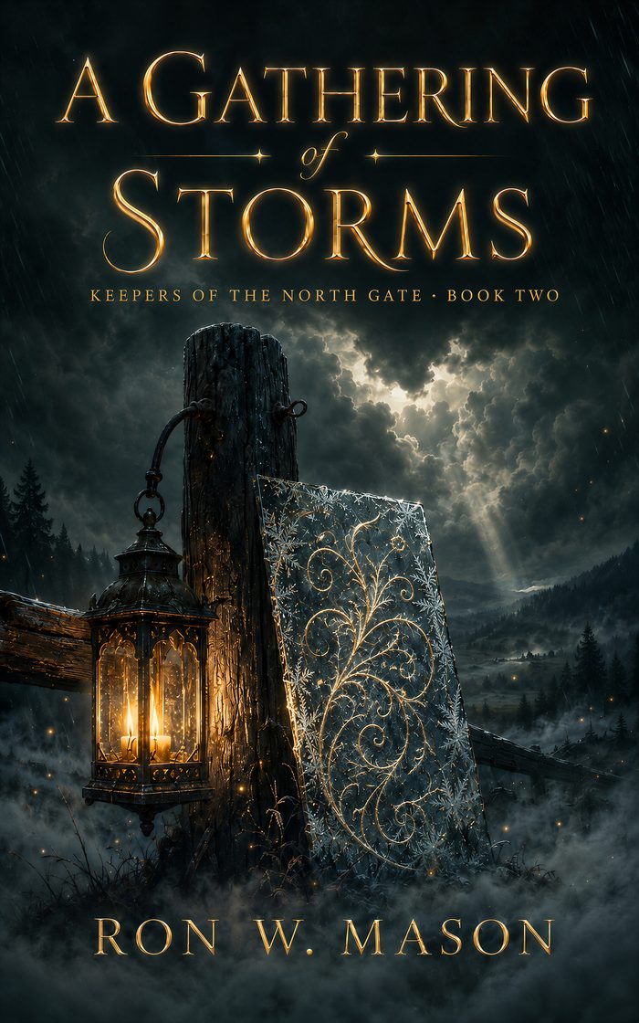 Book cover of A Gathering of Storms, Book Two of the Keepers of the North Gate series
