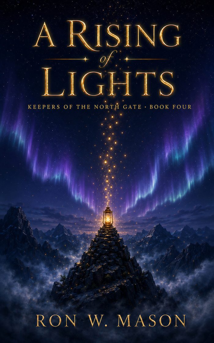 Book cover of A Rising of Lights, Book Four of the Keepers of the North Gate series